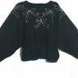 Women&acirc;��s Shenanigans Christmas Black Vintage Ribbon Sequin Rabbit Hair Sweater L