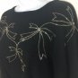 Women&acirc;��s Shenanigans Christmas Black Vintage Ribbon Sequin Rabbit Hair Sweater L