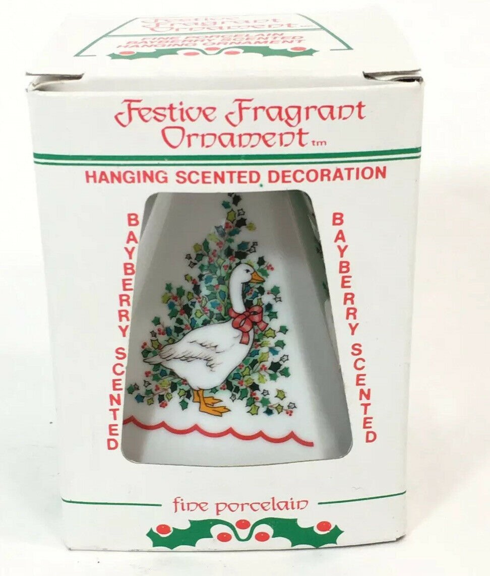 Jasco Fine Porcelain Festive Fragrant Bayberry Scented Hanging Ornament Goose