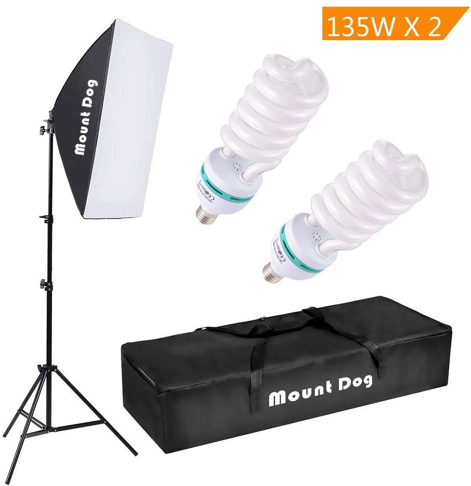 Portable Adjustable Photography Continuous Softbox Lighting Kit Equipment 20X28