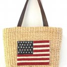 Straw Tote Bag Bath and Body Works  Purse Summer Beach Park Tan Hand Bag Vintage