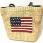 Straw Tote Bag Bath and Body Works Purse Summer Beach Park Tan Hand Bag Vintage