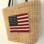 Straw Tote Bag Bath and Body Works Purse Summer Beach Park Tan Hand Bag Vintage