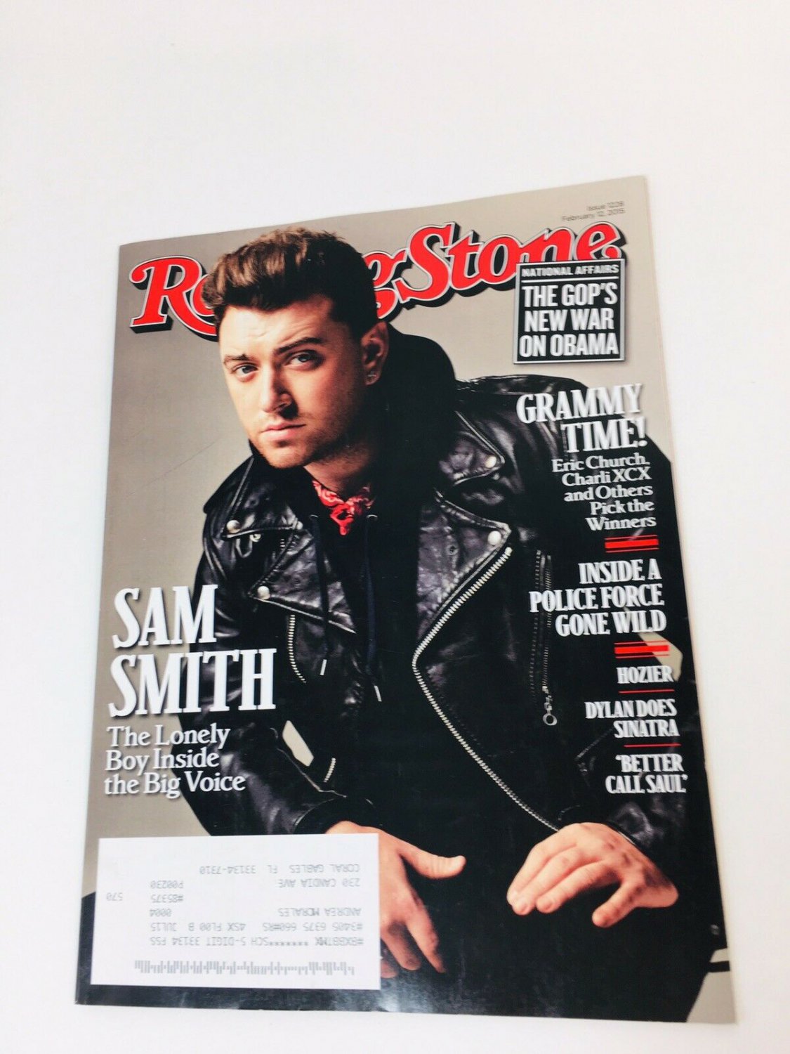 NEW Rolling Stone Magazine Sam Smith 2/12/15 2015 USA Edition With Address Label