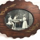 Antique Old Photograph Of Two Young Ladies By The Piano About Year 1900’s Frame