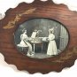 Antique Old Photograph Of Two Young Ladies By The Piano About Year 1900’s Frame