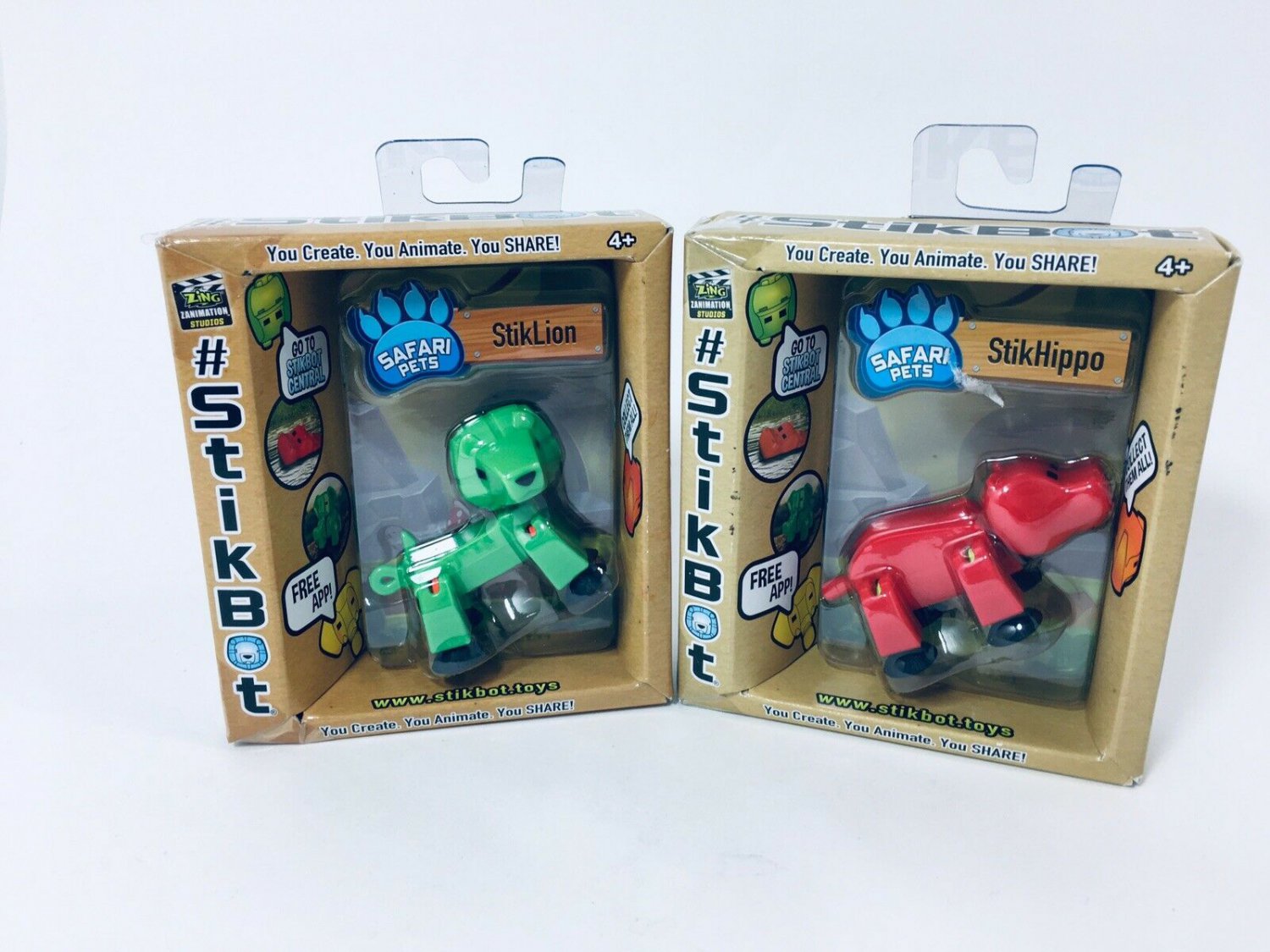 StikBot Lion Green & Red Hippo Toy collectible