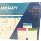 2020 LARGE PRINT BIG  BLOCKS EASY TO READ 12 MONTH WALL CALENDAR 12x11 SF