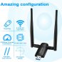 Wireless USB WiFi PC Adapter 802.11AC 1200Mbps Dual 5Dbi Antennas 5G/2.4G