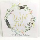 2020 12 Month Wall Calendar Wild and Free Inspirational Dream Boho Chic Antler