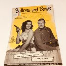 VINTAGE 1948 SHEET MUSIC - Bob Hope Jane Russell - Buttons and Bows