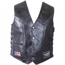 Diamond Plate™ Rock Design Genuine Buffalo Leather Vest Size Medium