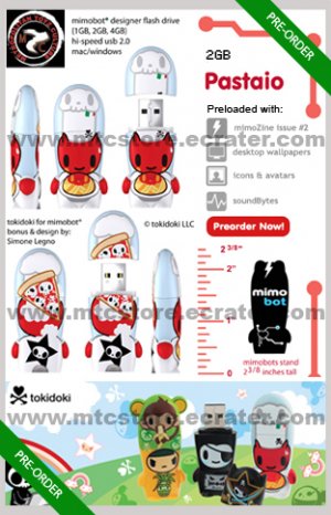 Pastaio mimobot&Acirc;&reg; 2GB USB Flash Drive by tokidoki
