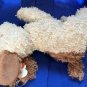 TY TYSILK Classic DINGER Plush Dog Puppy Fuzzy Shaggy Brown Cream Stuffed Animal