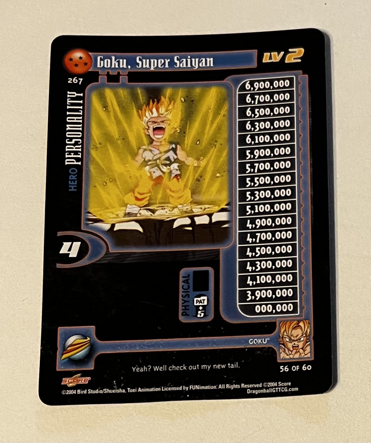 Dragon Ball Trading Card 267 Hero Personality Goku Super Saiyan
