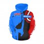 Honda Racing HRC Blue Punisher Skull Hoodie