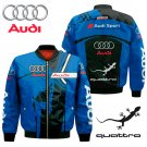 Audi Quatro Blue Skull Bomber Jacket