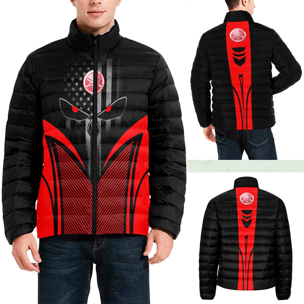 Yamaha Biker Flag Skull Collar Padded Jacket