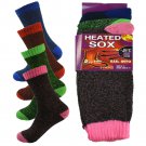 3 Pairs Womens Winter Thermal Heated Sox Knitted Cushioned Boots Crew  Socks