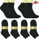 12 Pairs Women Fashion Cotton School Casual Ankle Low Cut Socks Size 9-11 black
