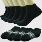 12 Pairs Men Plain Black Sports Athletic Thick Cotton  Socks Ankle Low Cut Size 9-11