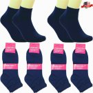 12 Pairs Navy Women Girls Fashion Cotton School Casual Low Cut Socks Size 9-11