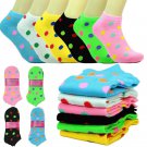 12 Pairs For Women Fashion Cotton Casual Ankle Low Cut Socks Size 9-11 DOTS