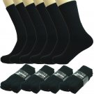 3 Pairs Mens Black Sports Athletic Work Crew Cotton Long Socks Size 10-13