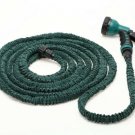Latex  Expanding Flexible Garden Water Hose with Spray Nozzle 25 FT Dark Green