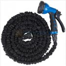 Latex  Expanding Flexible Garden Water Hose with Spray Nozzle 50 FT Black