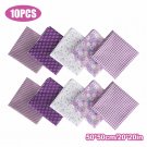 10 pcs DIY Assorted Pre Cut Charm 50X50cm Cotton Squares Quilt Fabric Quarter color PURPLE