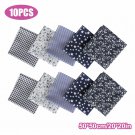 10 pcs DIY Assorted Pre Cut Charm 50X50cm Cotton Squares Quilt Fabric Quarter color NAVY