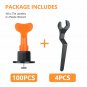 100x Flat Ceramic Floor Wall Construction Tool Reusable Tile Leveling System Kit
