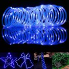 39FT 100LEDS BLUE Solar Rope Tube Fairy Lights LED String Waterproof Outdoor Garden 1 Pack