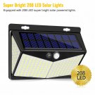 208 LED Solar Power Lights PIR Motion Sensor Wall Lamp Garden Waterproof Outdoor