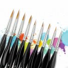 9X Miniature Paint Brush Set Professional Sable Hair Fine Detail Art Nail Model BLACK