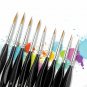 9X Miniature Paint Brush Set Professional Sable Hair Fine Detail Art Nail Model BLACK