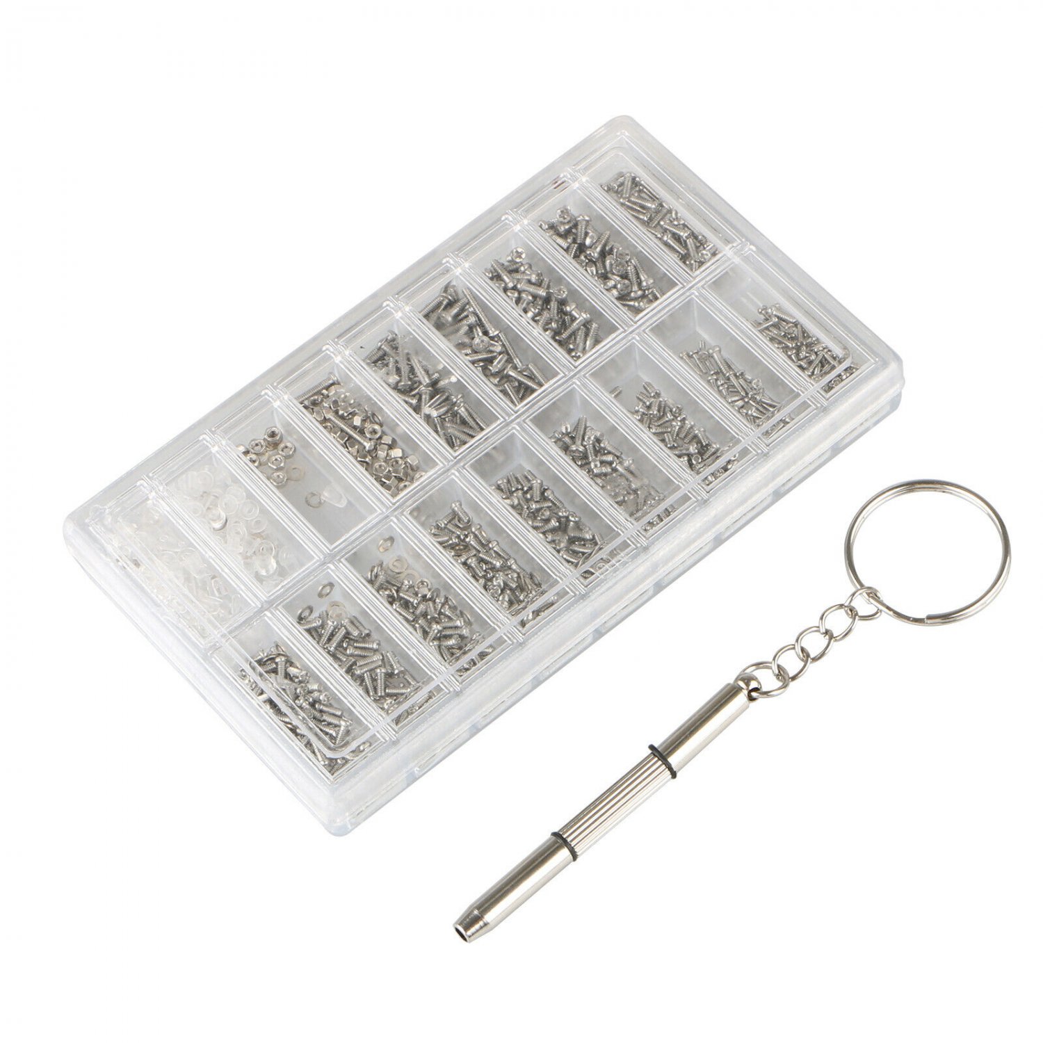 1000pcs Tiny Screws Nut + Screwdriver Watch Eyeglass Glasses Repair Tool Set Kit