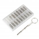 1000pcs Tiny Screws Nut + Screwdriver Watch Eyeglass Glasses Repair Tool Set Kit