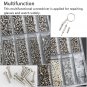 1000pcs Tiny Screws Nut + Screwdriver Watch Eyeglass Glasses Repair Tool Set Kit