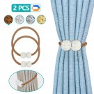 6 pcs Strong Magnetic Ball Curtain Tieback Tie Backs Buckle Clips Holdbacks Brown