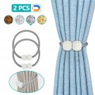 6 pcs Strong Magnetic Ball Curtain Tieback Tie Backs Buckle Clips Holdbacks Gray