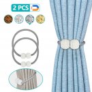8 pcs Strong Magnetic Ball Curtain Tieback Tie Backs Buckle Clips Holdbacks Gray