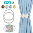 4 pcs Strong Magnetic Ball Curtain Tieback Tie Backs Buckle Clips Holdbacks White