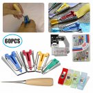 60pcs Set Bias Tape Maker Kit for Sewing &Quilting Awl and Binder Foot DIY Tools