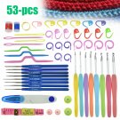 53Pcs Crochet Hooks Needles Knit Weave Craft Yarn Set Accessories Knitting Kit