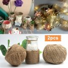 2x100M Natural Hemp Linen Cord Twisted Burlap Jute Twine Rope String Craft Decor
