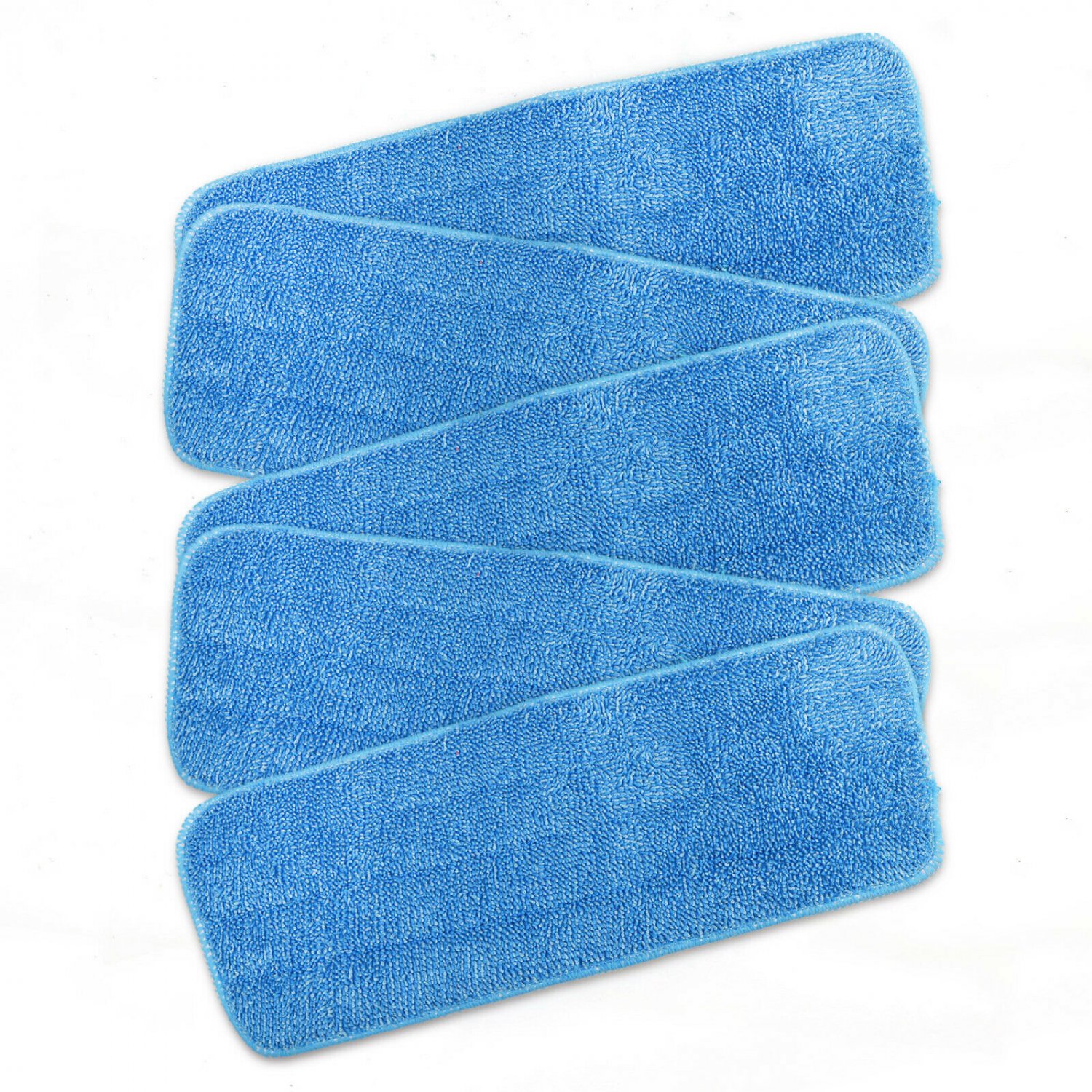 5 Pack Replacement Washable Blue Microfiber Mop Cleaning Pads for 15" Flat Mop