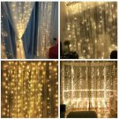 1 pack 100 LED 10m Fairy Curtain String Lights Wedding Party Room Decor Perfect Holiday WARM WHITE