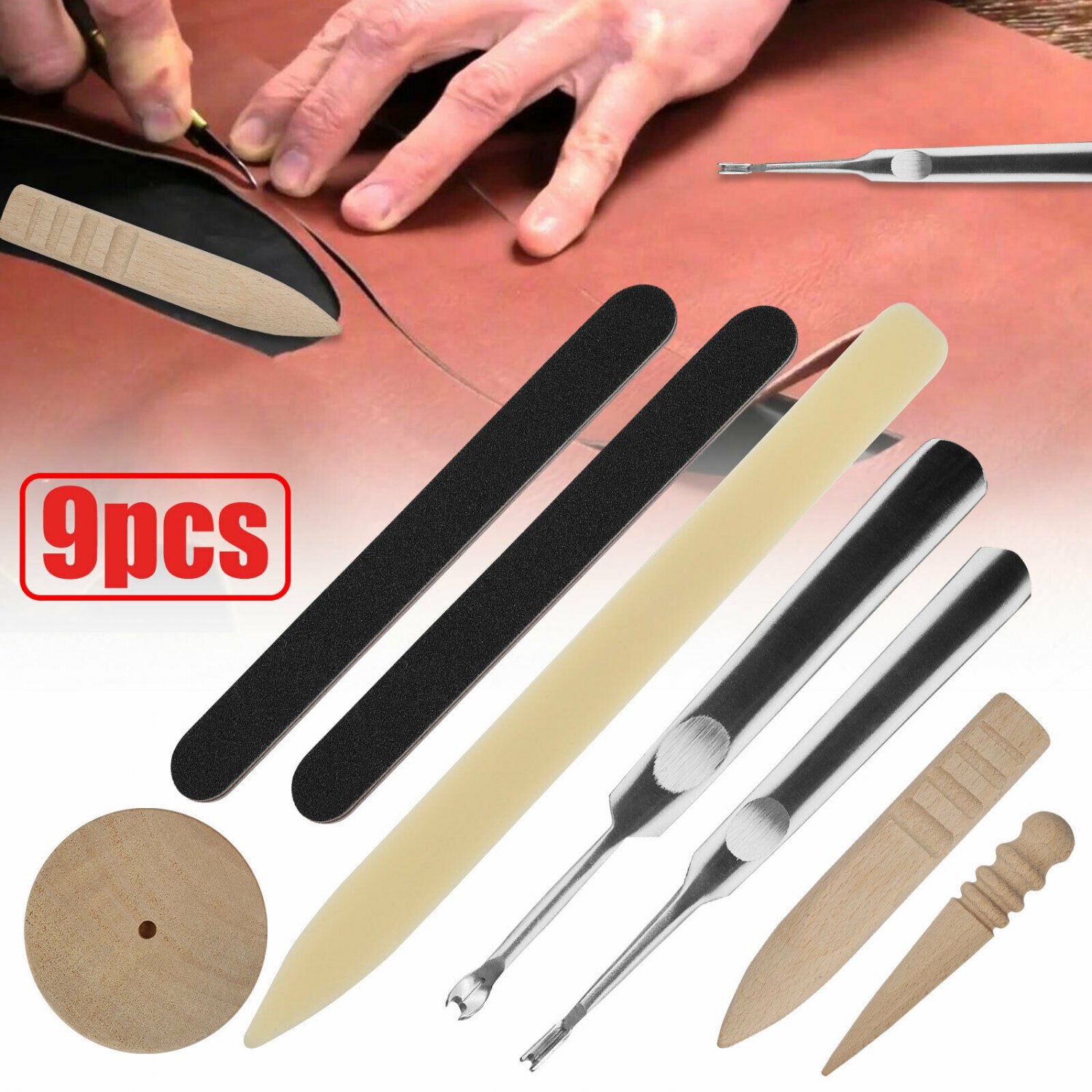 Leathercraft Stitching Groover Skiving Edger Beveler Leather Working Tools Kit